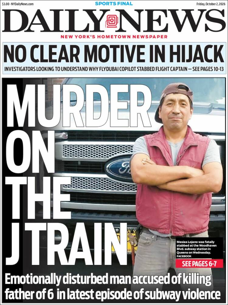 Portada de Daily News - New York (USA)