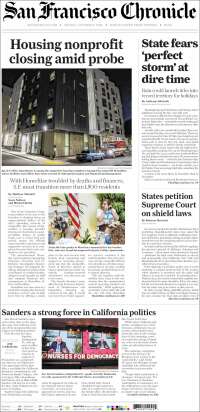 Portada de San Francisco Chronicle (USA)