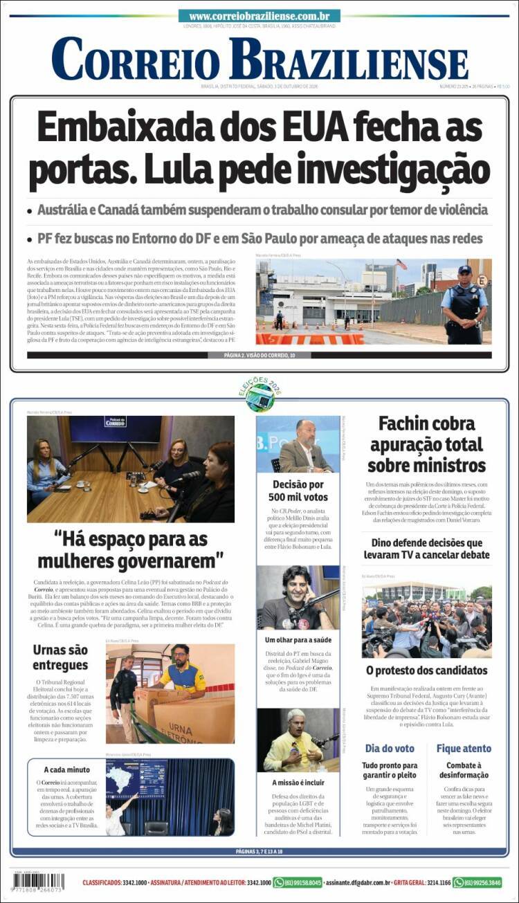 Portada de Correio Braziliense (Brasil)