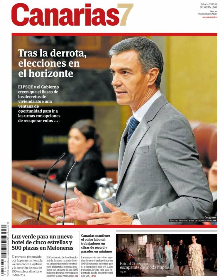 Portada de Canarias 7 (Espa&ntilde;a)