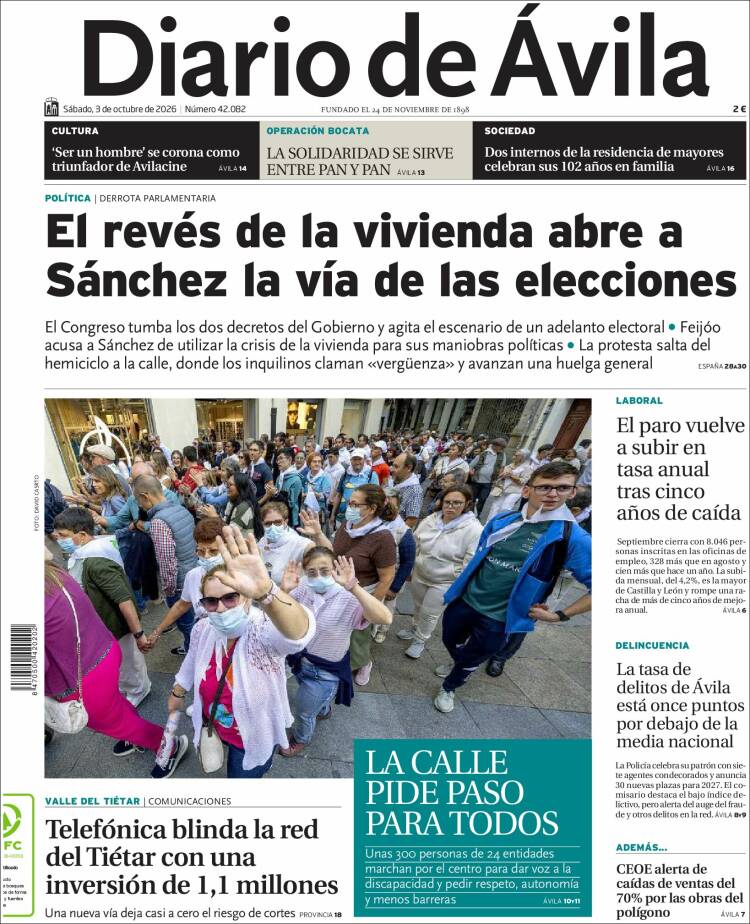 Portada de Diario de Ávila (Espa&ntilde;a)
