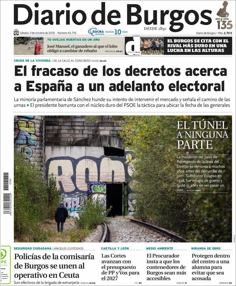 Portada de Diario de Burgos (Espa&ntilde;a)