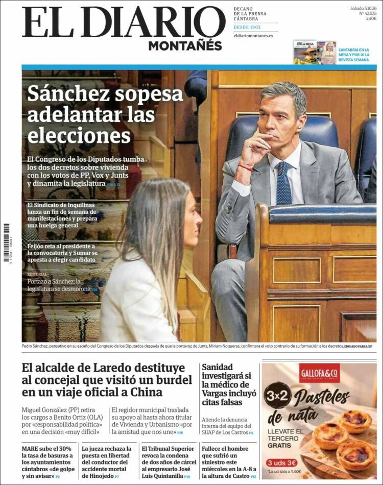 Portada de El Diario Montañés (Espa&ntilde;a)