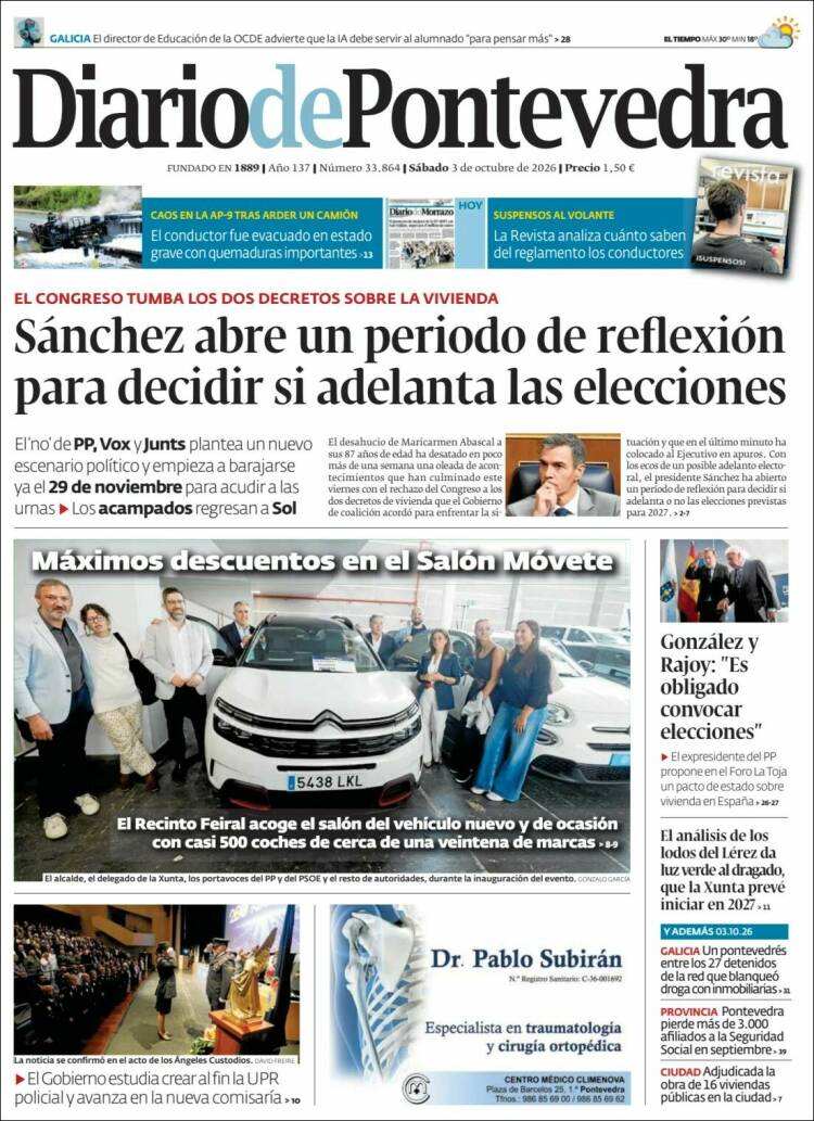 Portada de Diario de Pontevedra (Espa&ntilde;a)