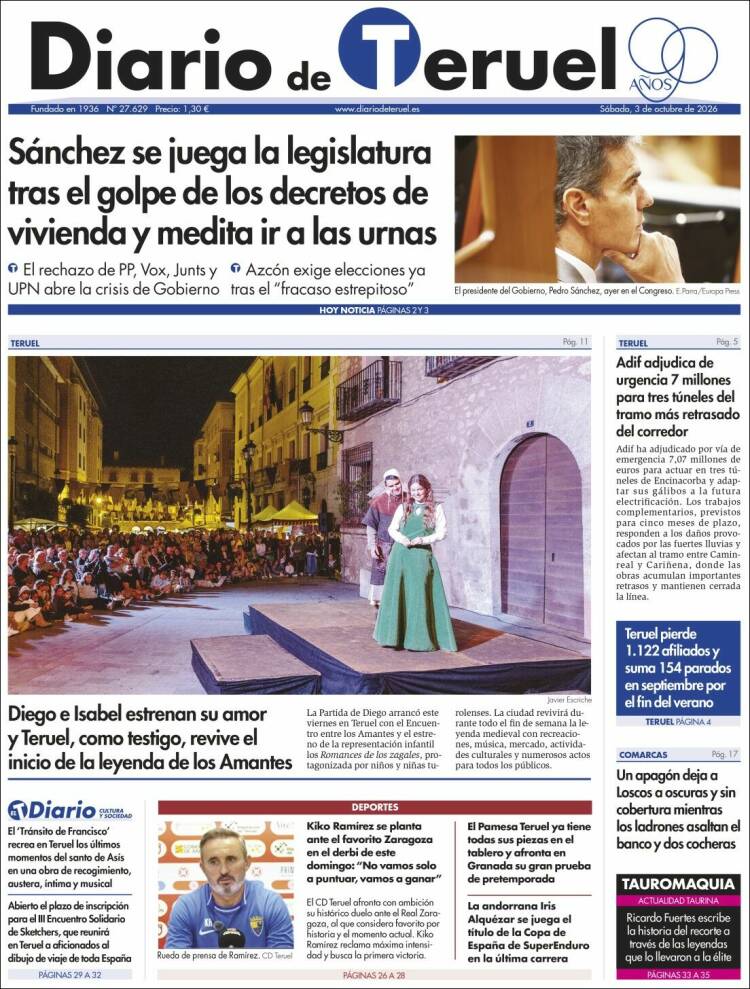 Portada de Diario de Teruel (Espa&ntilde;a)