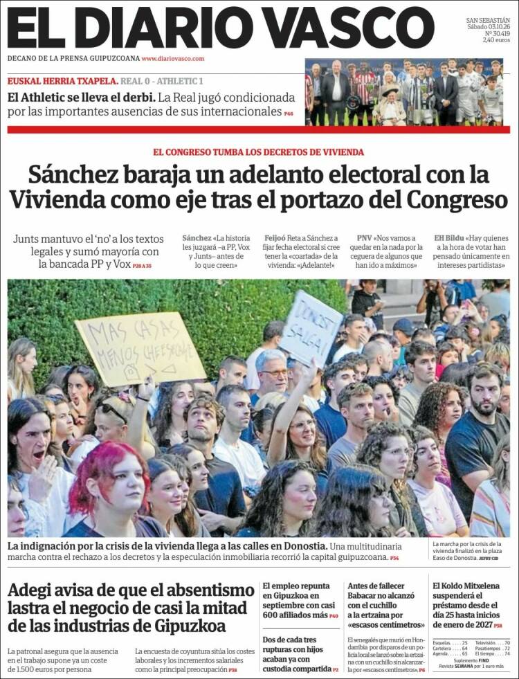 Portada de Diario Vasco (Espa&ntilde;a)