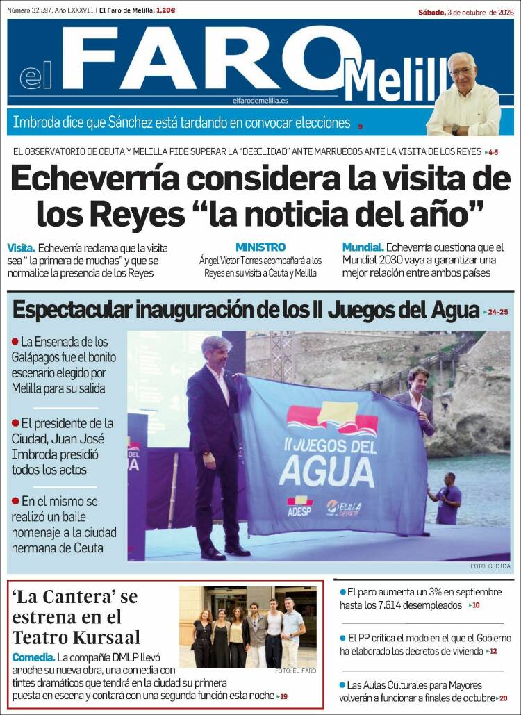 Portada de El Faro de Melilla (Espa&ntilde;a)