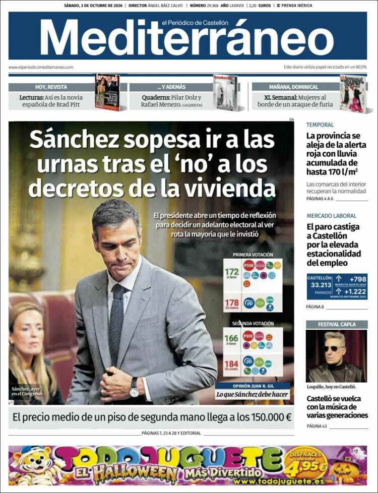 Portada de El Periódico Mediterraneo (Espa&ntilde;a)
