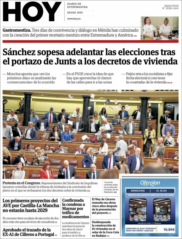Portada de Hoy - Caceres (Espa&ntilde;a)