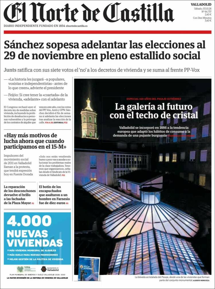 Portada de Norte de Castilla - Valladolid (Espa&ntilde;a)