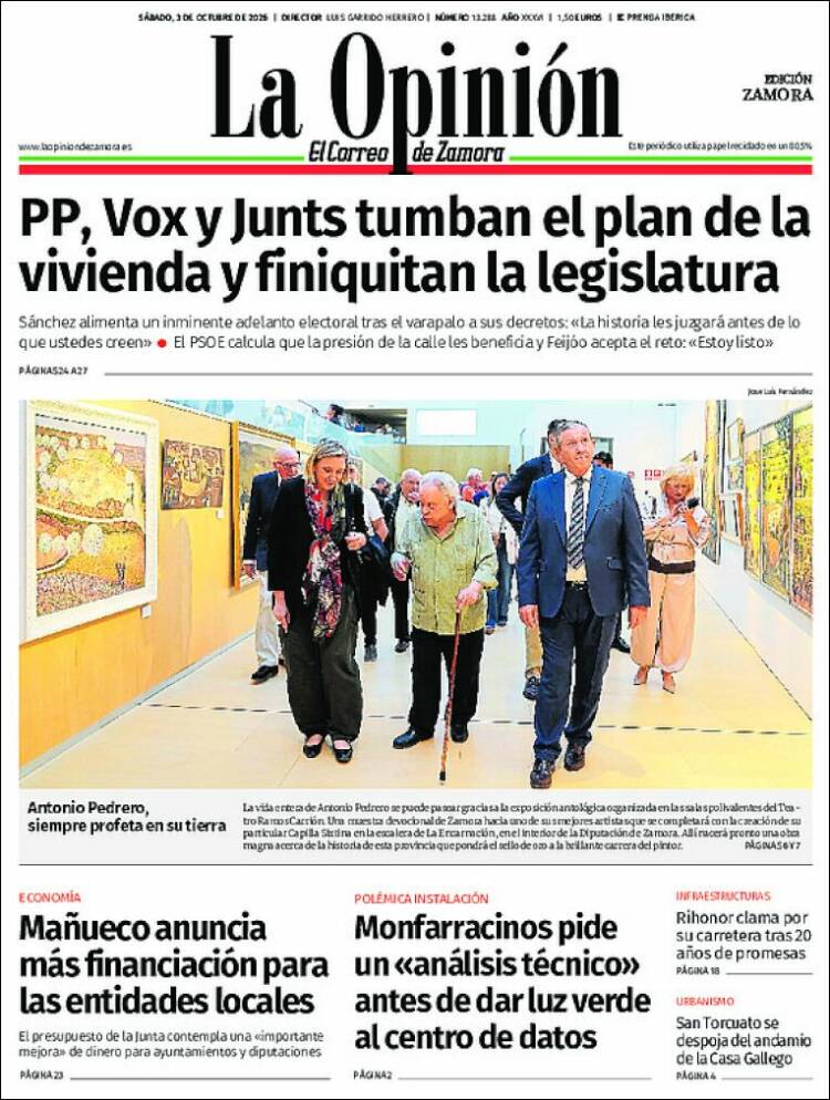 Portada de La Opinión - El Correo de Zamora (Espa&ntilde;a)