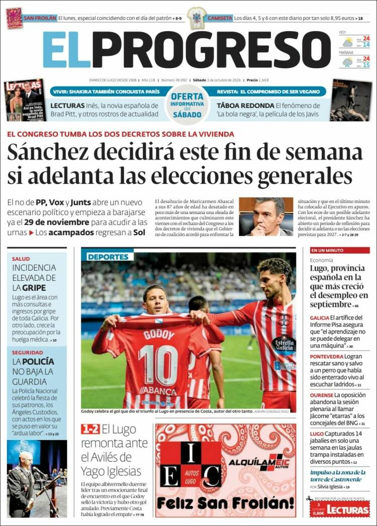 Portada de El Progreso (Espa&ntilde;a)
