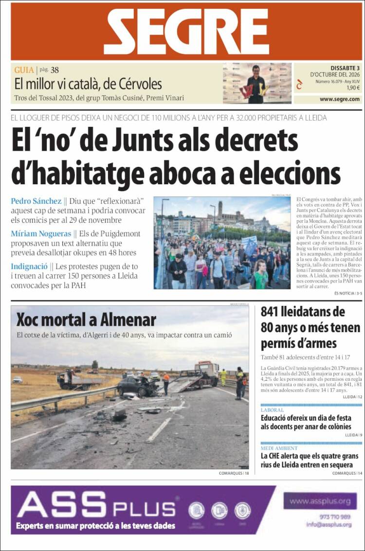 Portada de Segre (Espa&ntilde;a)