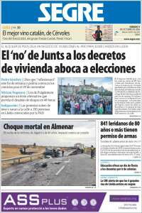 Portada de Segre  (Espa&ntilde;a)
