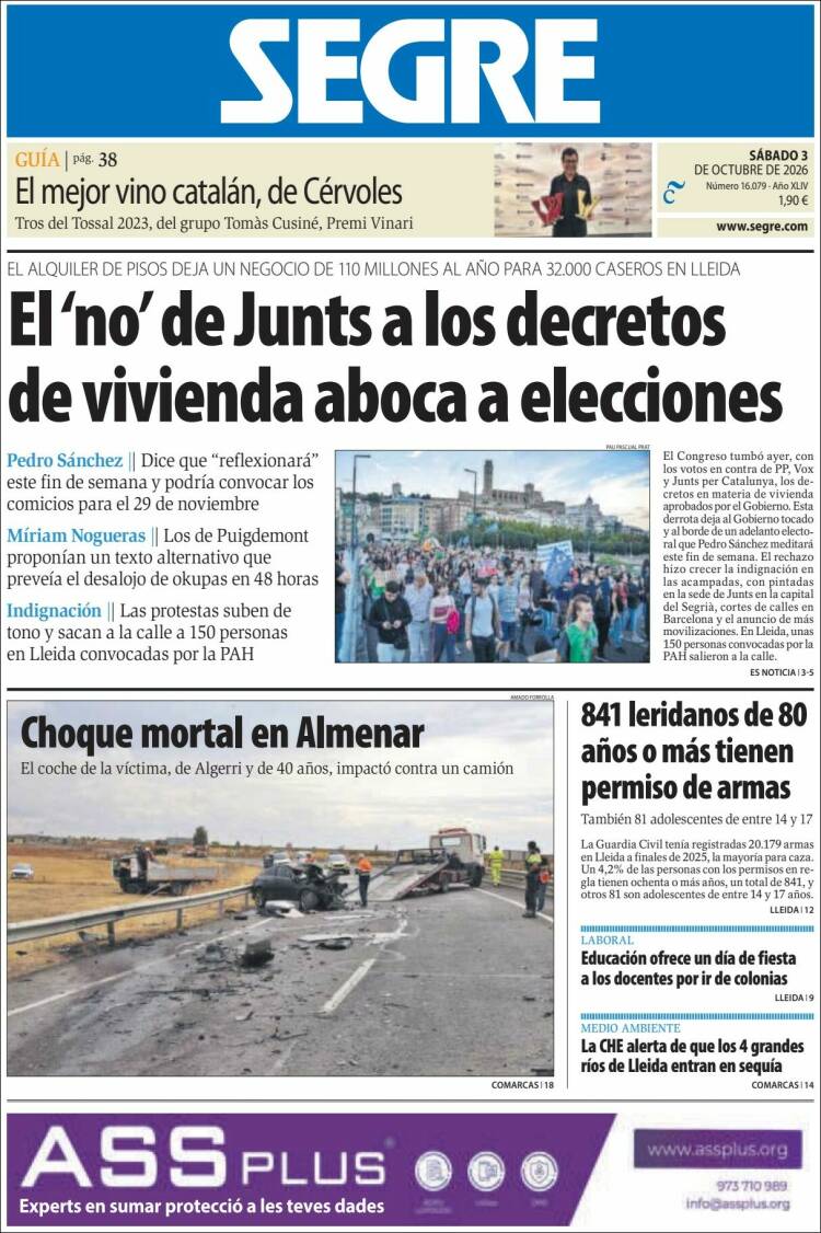 Portada de Segre  (Espa&ntilde;a)