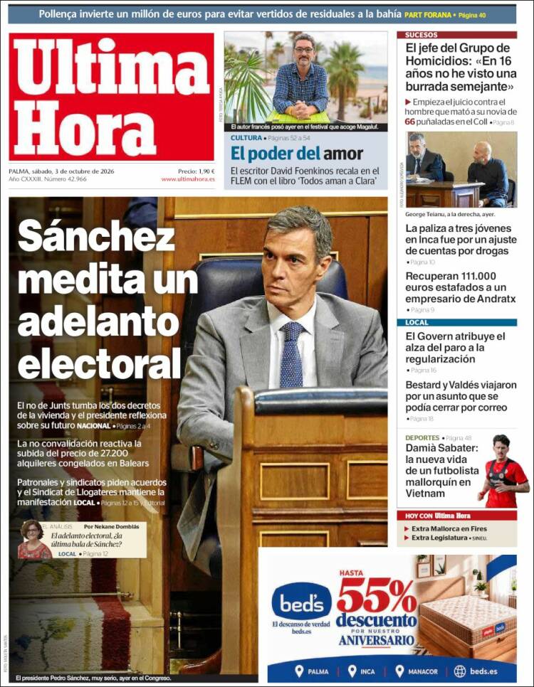 Portada de Última Hora (Espa&ntilde;a)