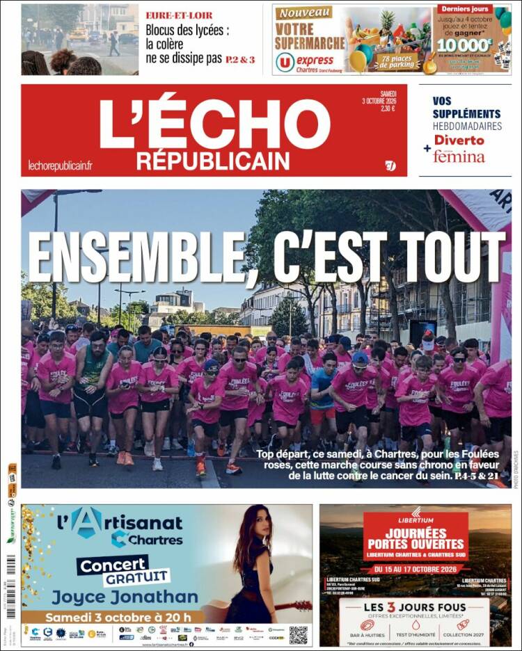 Portada de L'Echo Républicain (Francia)