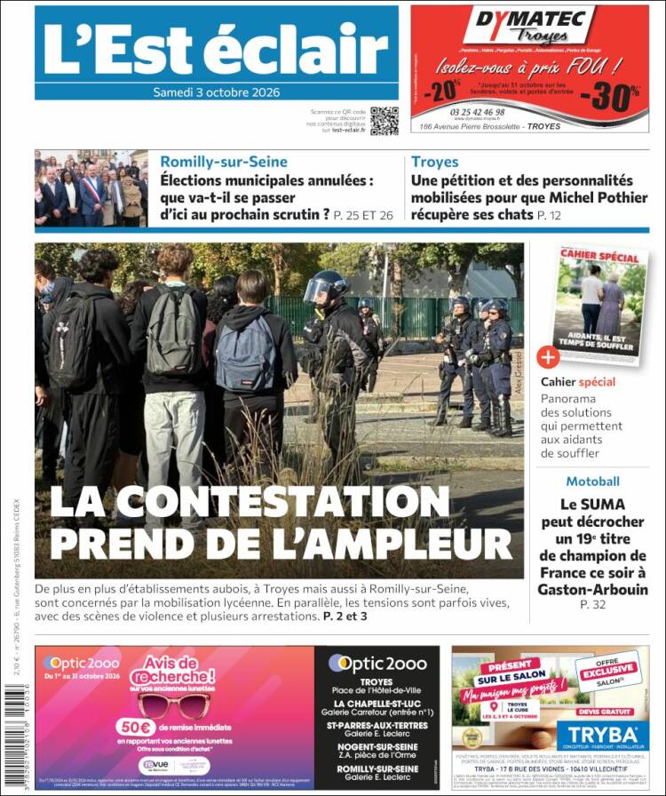 Portada de L'Est Eclair (Francia)