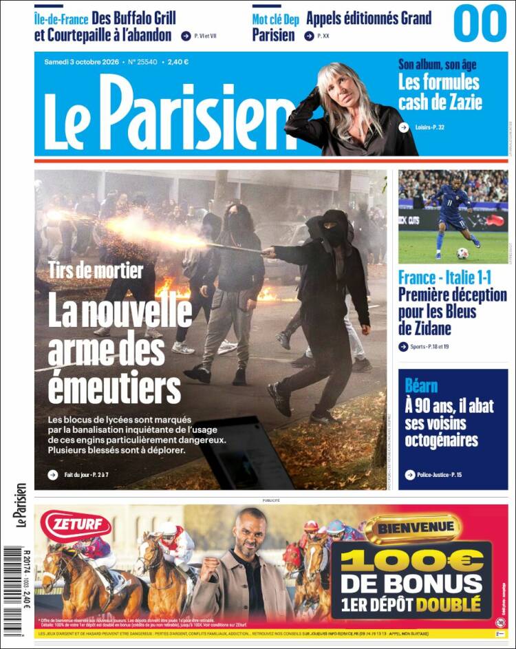Portada de Le Parisien (Francia)