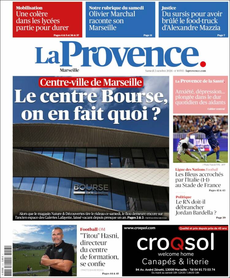 Portada de La Provence (Francia)