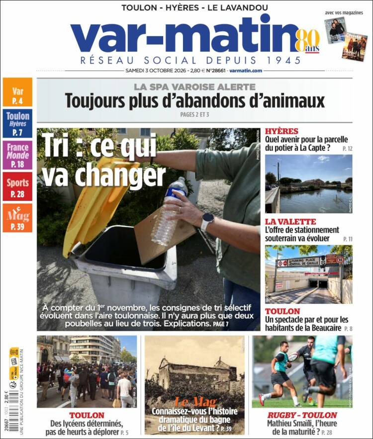 Portada de Var-Matin (Francia)