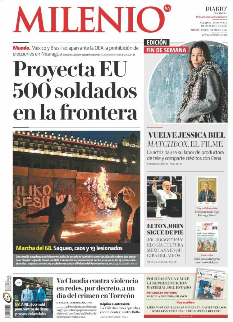 Portada de Milenio (M&eacute;xico)
