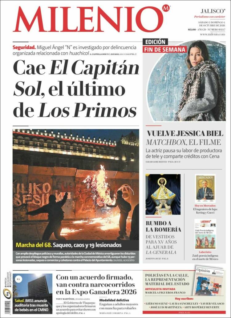 Portada de Milenio - Jalisco (M&eacute;xico)