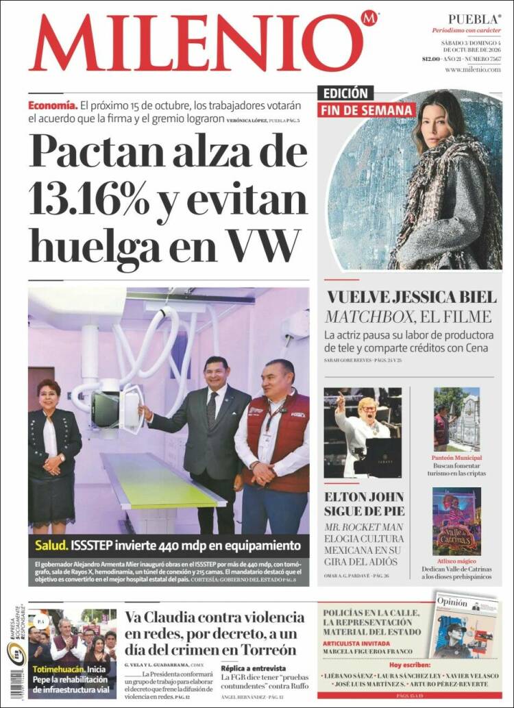 Portada de Milenio de Puebla (M&eacute;xico)