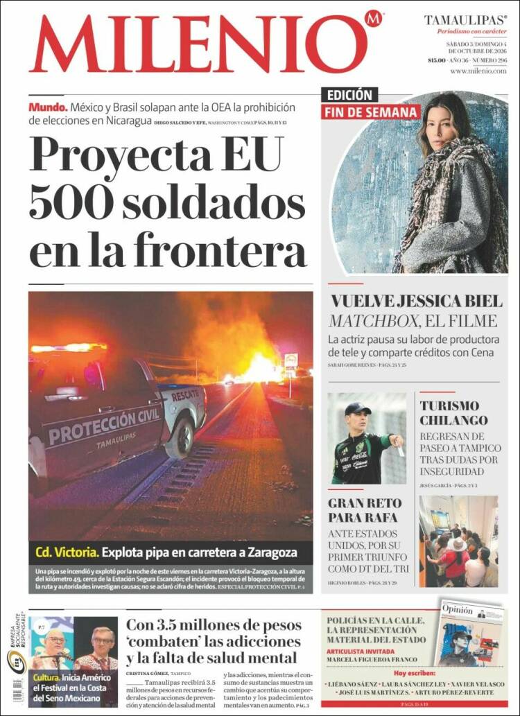 Portada de Milenio - Tamaulipas (M&eacute;xico)