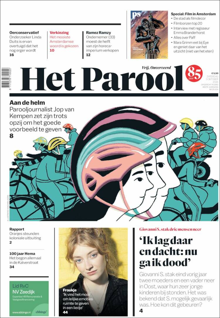 Portada de Het Parool (Pa&iacute;ses Bajos)