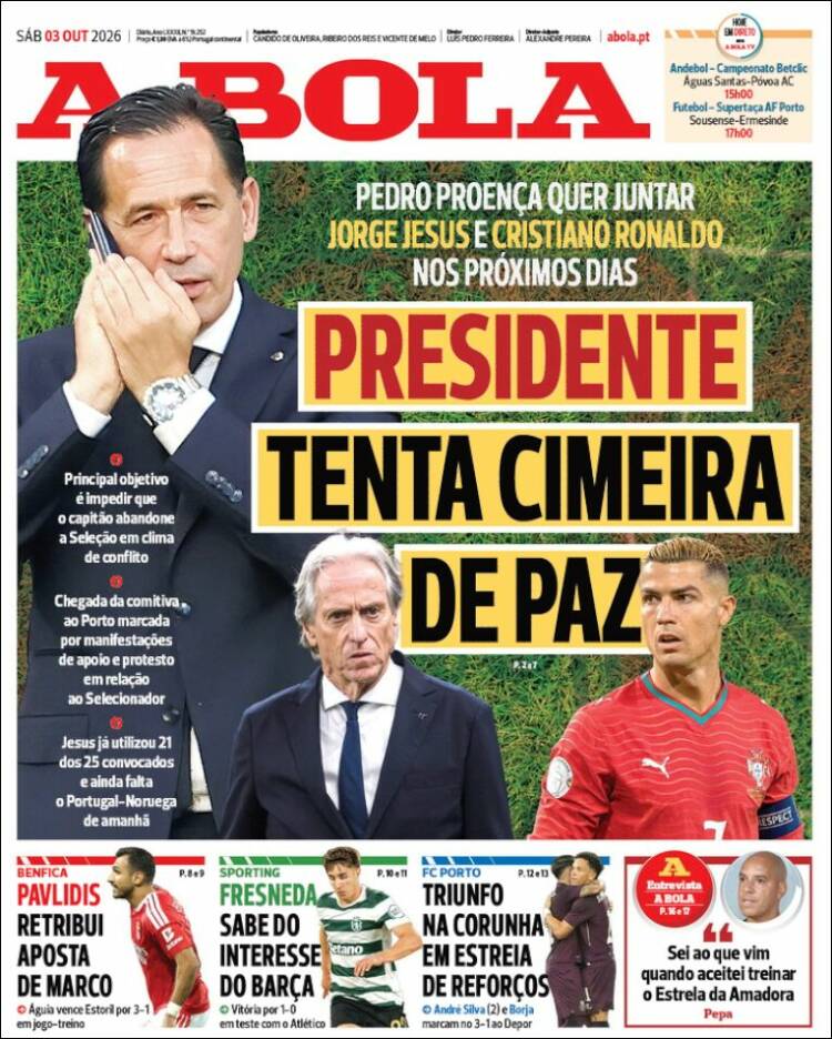 Portada de A Bola (Portugal)