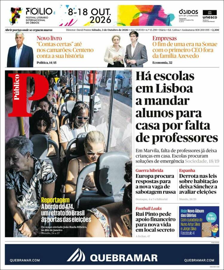 Portada de Público (Portugal)