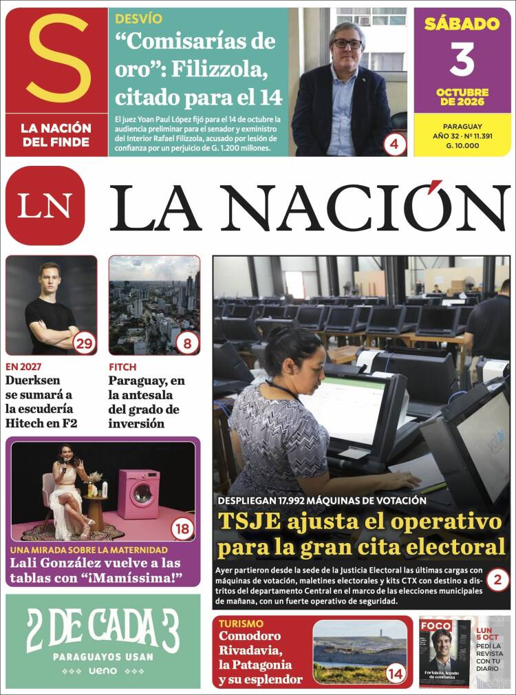 Portada de La Nación (Paraguay)
