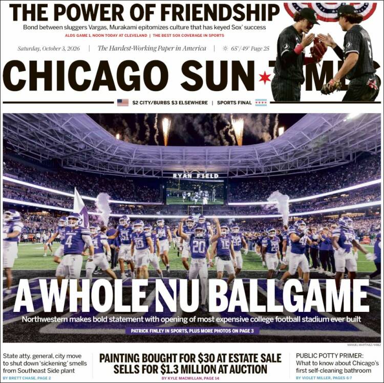 Portada de Chicago Sun-Times (USA)