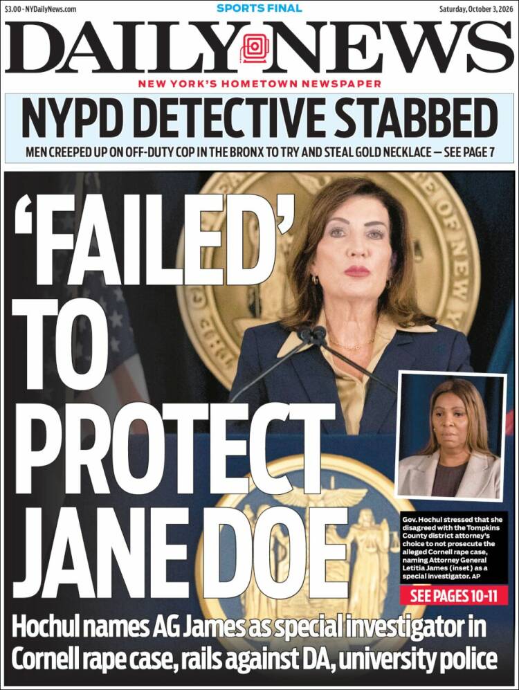 Portada de Daily News - New York (USA)