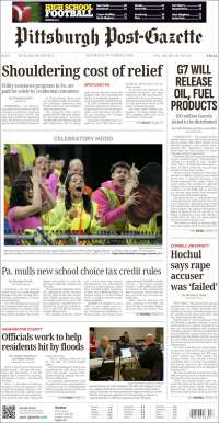 Portada de Pittsburgh Post-Gazette (USA)