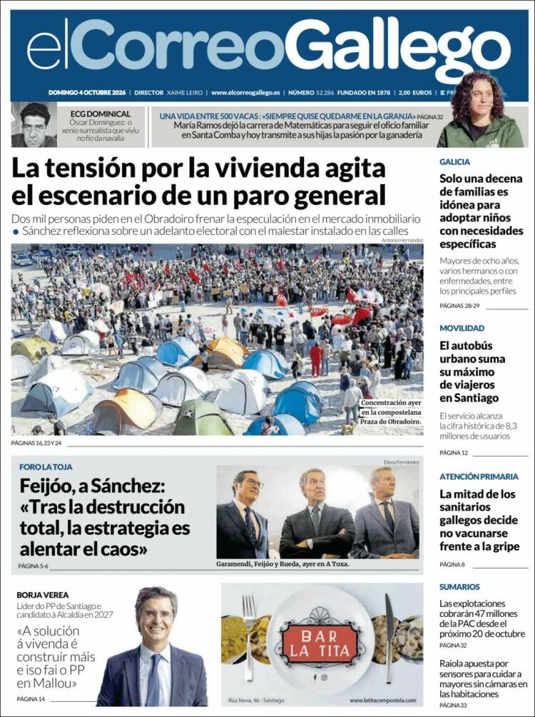 Portada de El Correo Gallego (Espa&ntilde;a)