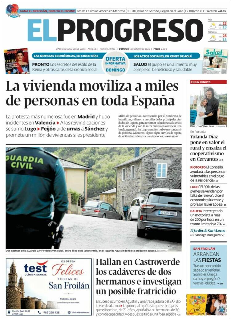 Portada de El Progreso (Espa&ntilde;a)
