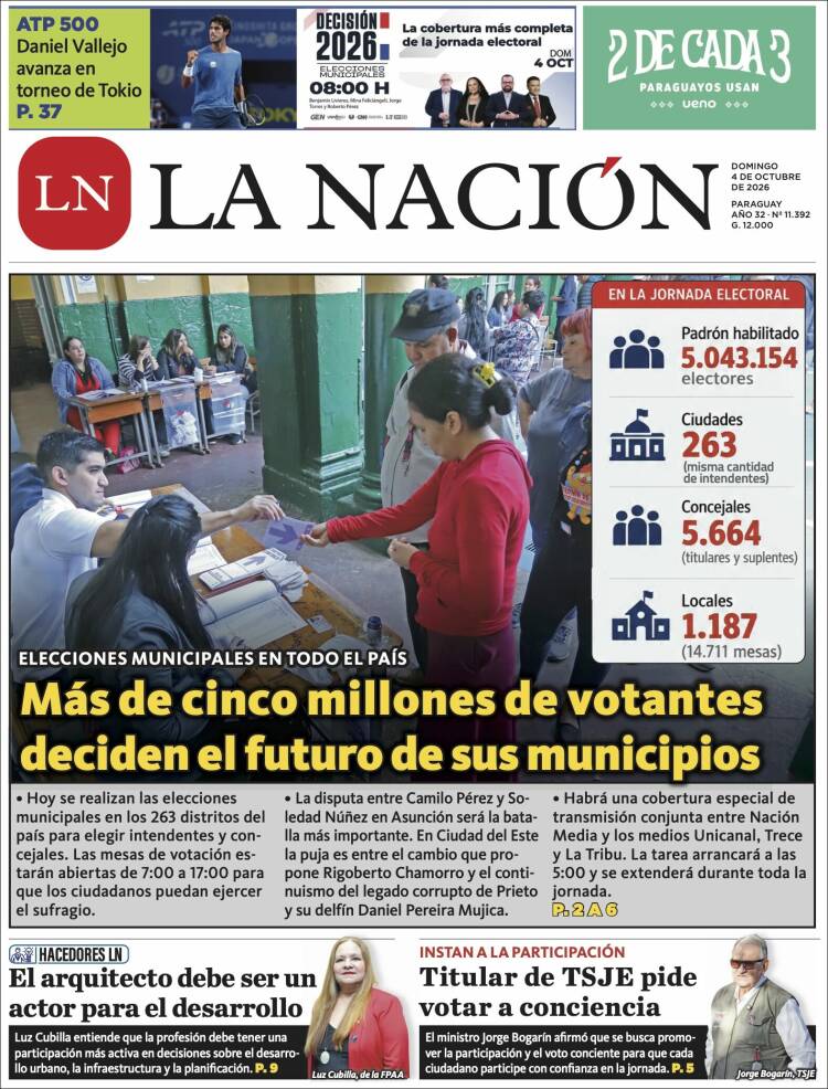 Portada de La Nación (Paraguay)