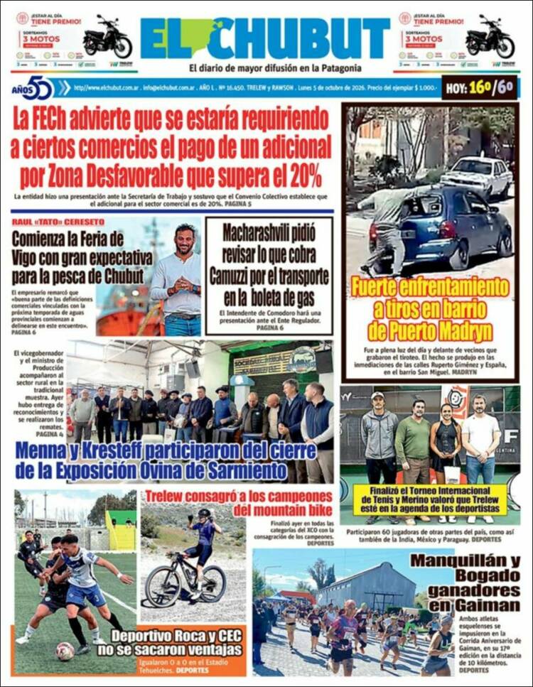 Portada de El Chubut (Argentina)