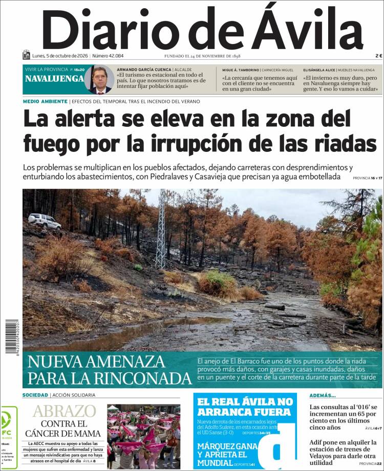 Portada de Diario de Ávila (Espa&ntilde;a)