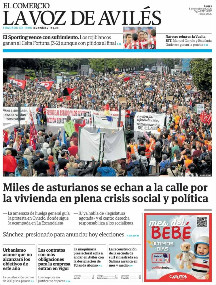 Portada de El Comercio - Avilés (Espa&ntilde;a)