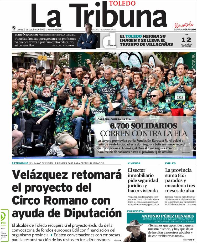 Portada de La Tribuna de Toledo (Espa&ntilde;a)