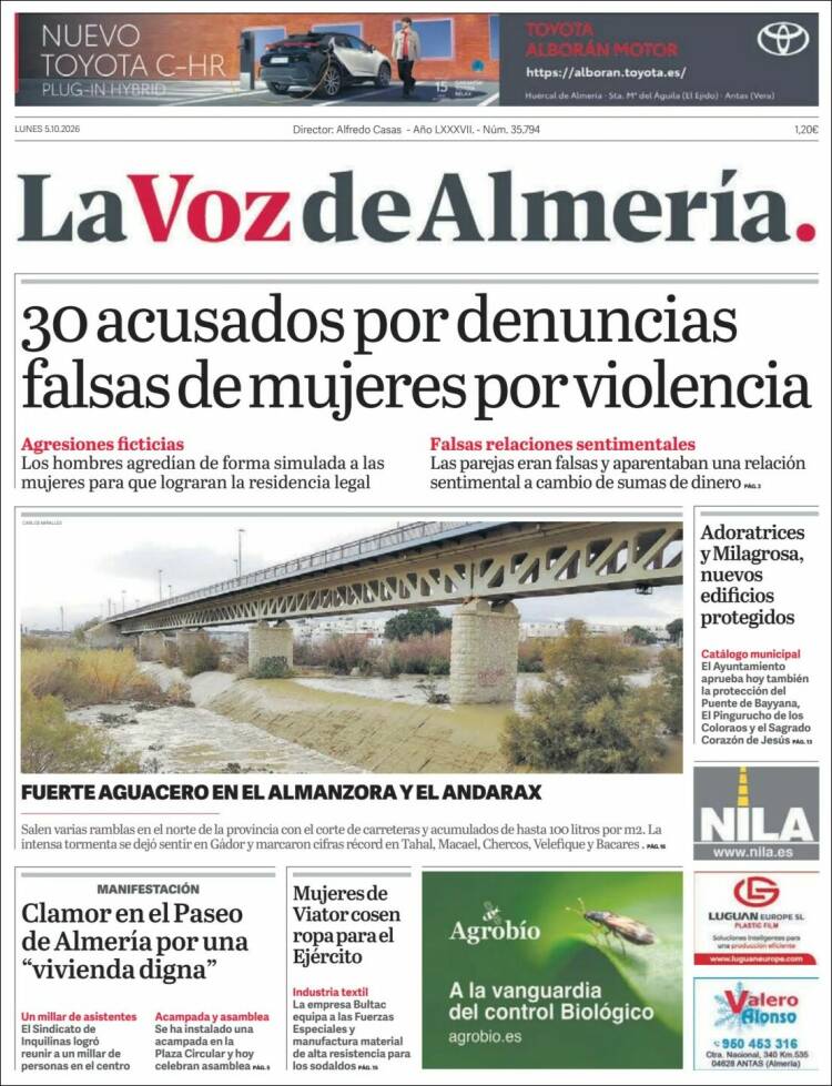 Portada de La Voz de Almería (Espa&ntilde;a)