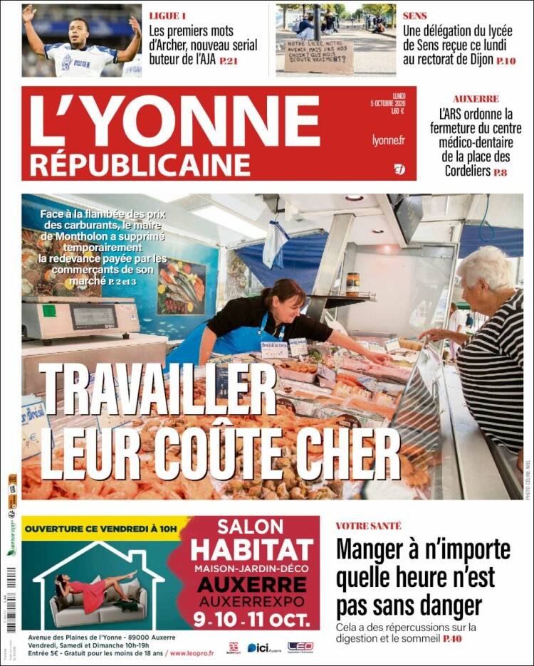 Portada de L'Yonne-Républicaine (Francia)