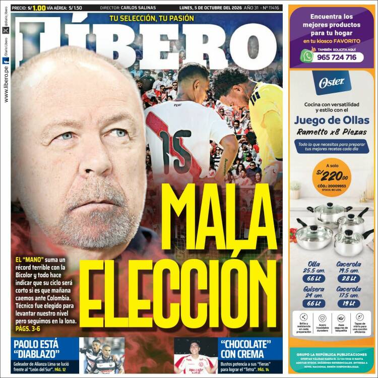 Portada de Líbero (Per&uacute;)