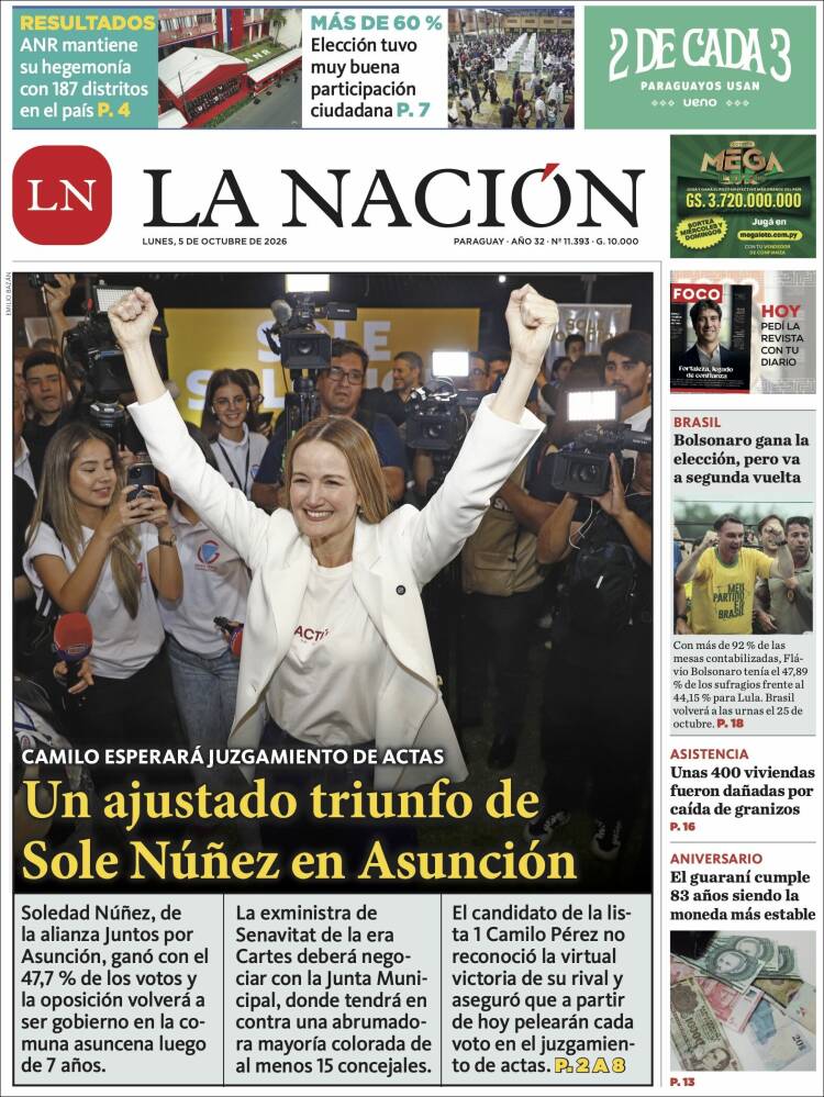 Portada de La Nación (Paraguay)