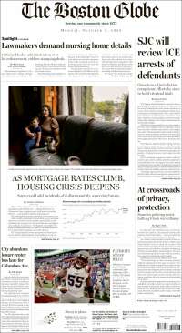 Portada de Boston Globe (USA)