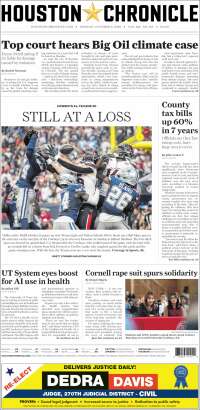 Portada de Houston Chronicle (USA)