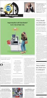Portada de The Oregonian (USA)